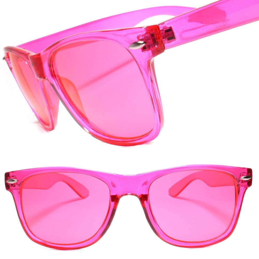 Men or Women Classic Vintage 80s 90s Horn Rimmed Retro Style Pink Sun Glasses